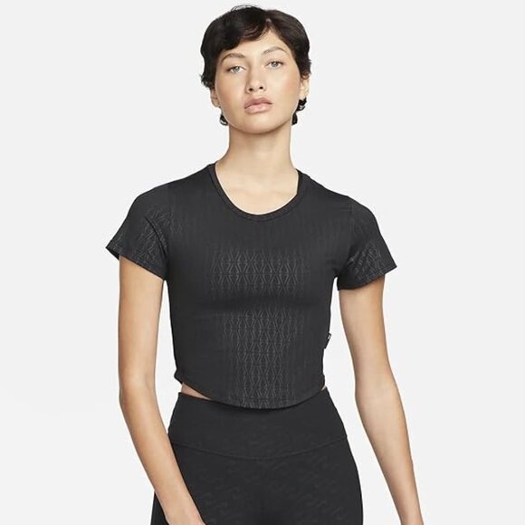 Nike Women's Dri-FIT One Luxe Slim Fit Crop Top (Black) Size Large - Picture 1 of 3